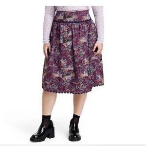 Kika Vargas X Target Coral Reef Scallop Edge Midi  Skirt, Size16W 18W NWT